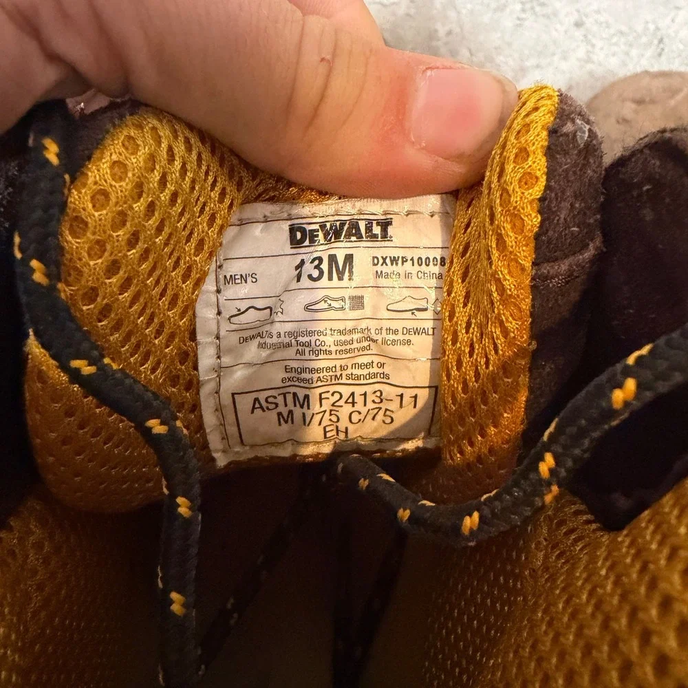DeWALT Prolite Brown Leather Steel Toe Work Boots Mens 13M DXWP10008 EH